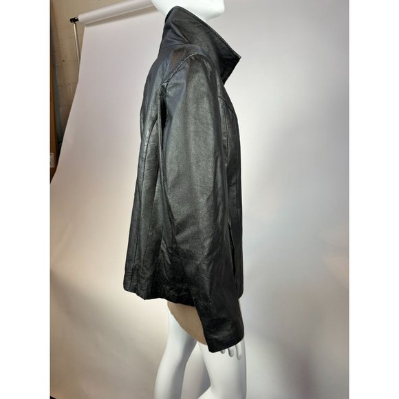 East 5th Zip Front Jacket Size XL Black Genuine Leather - Picture 7 of 16